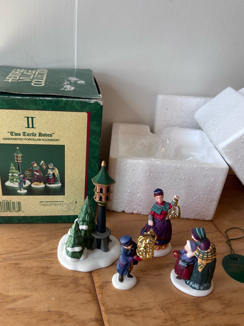 Dept 56 NIB Two Turtle Doves Porcelain 12 Days of Dickens Village Dept 56 New